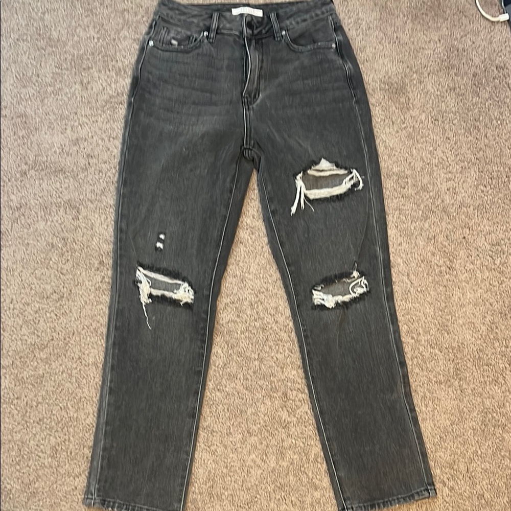 PacSun Black Boyfriend Jeans Distressed Relaxed Fit